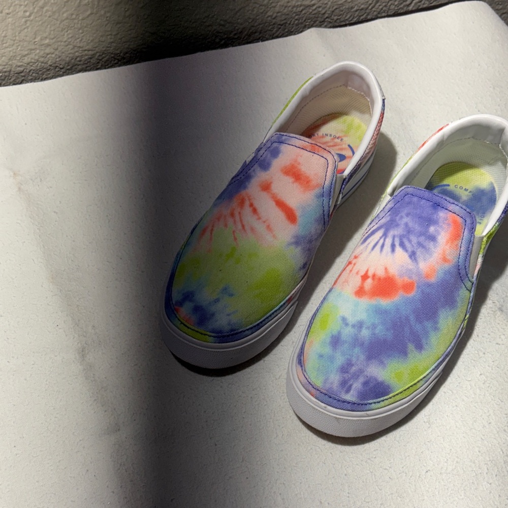 Nike Tie-Dye Slip-On Sneakers in Purple, Green, Orange and White